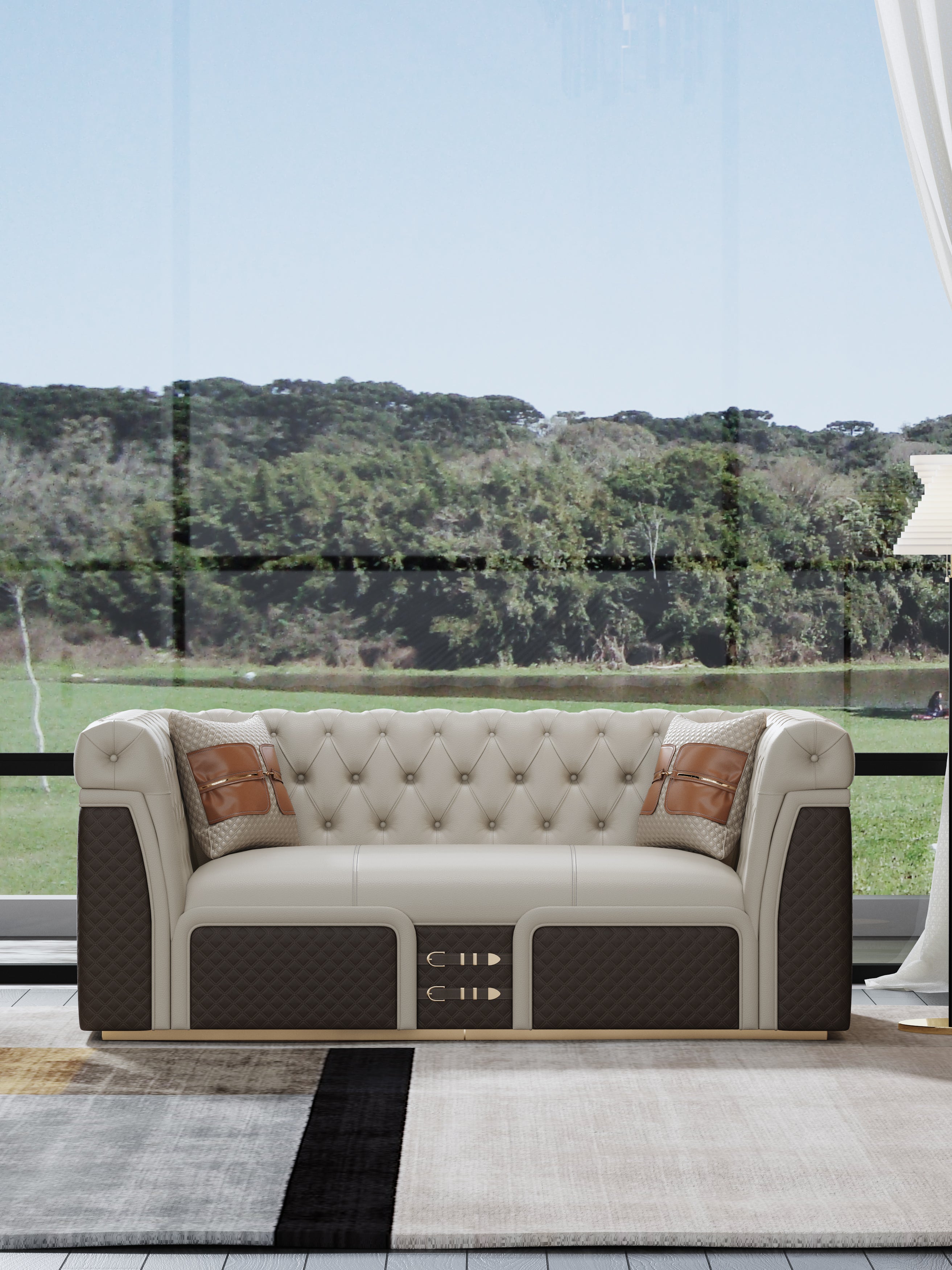 Leather Two-Seater Sofa