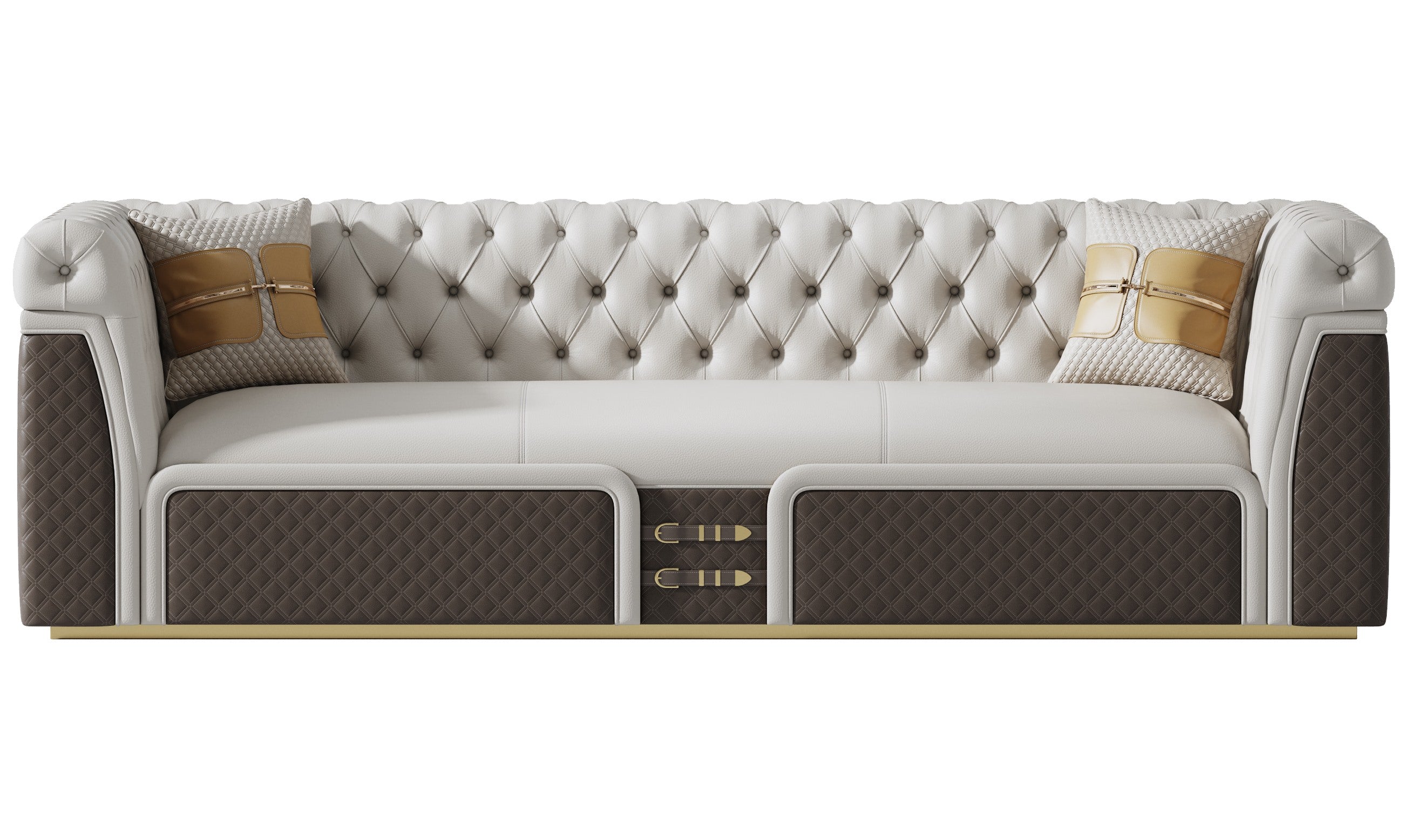 Leather Three-Seater Sofa