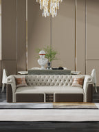 Leather Three-Seater Sofa