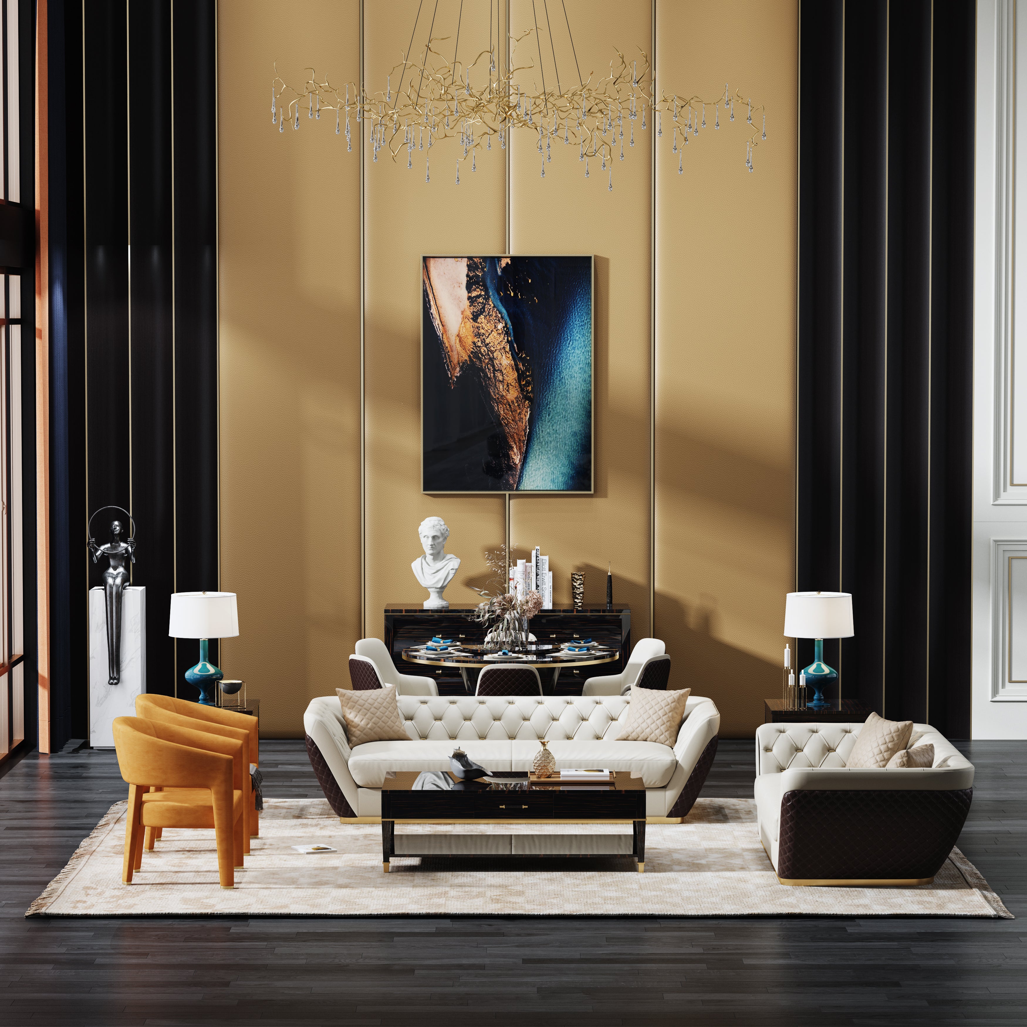 Mid-Century Modern Four-Piece Living Room Set
