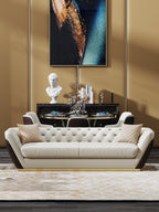 Leather Three-Seater Sofa