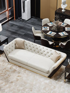 Leather Three-Seater Sofa