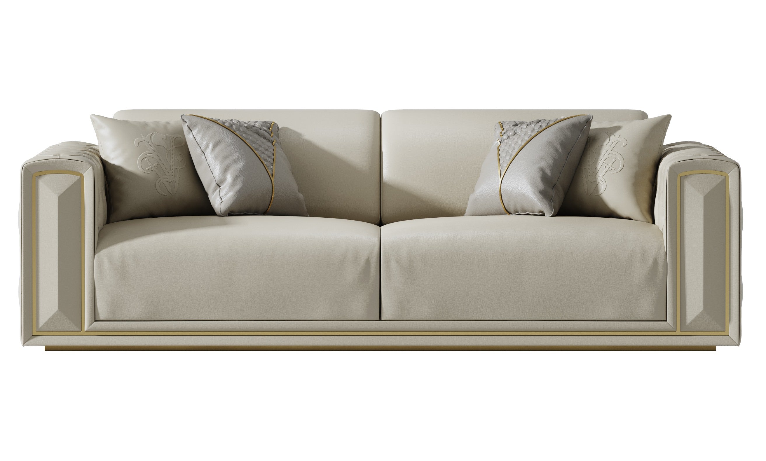Leather Three-Seater Sofa