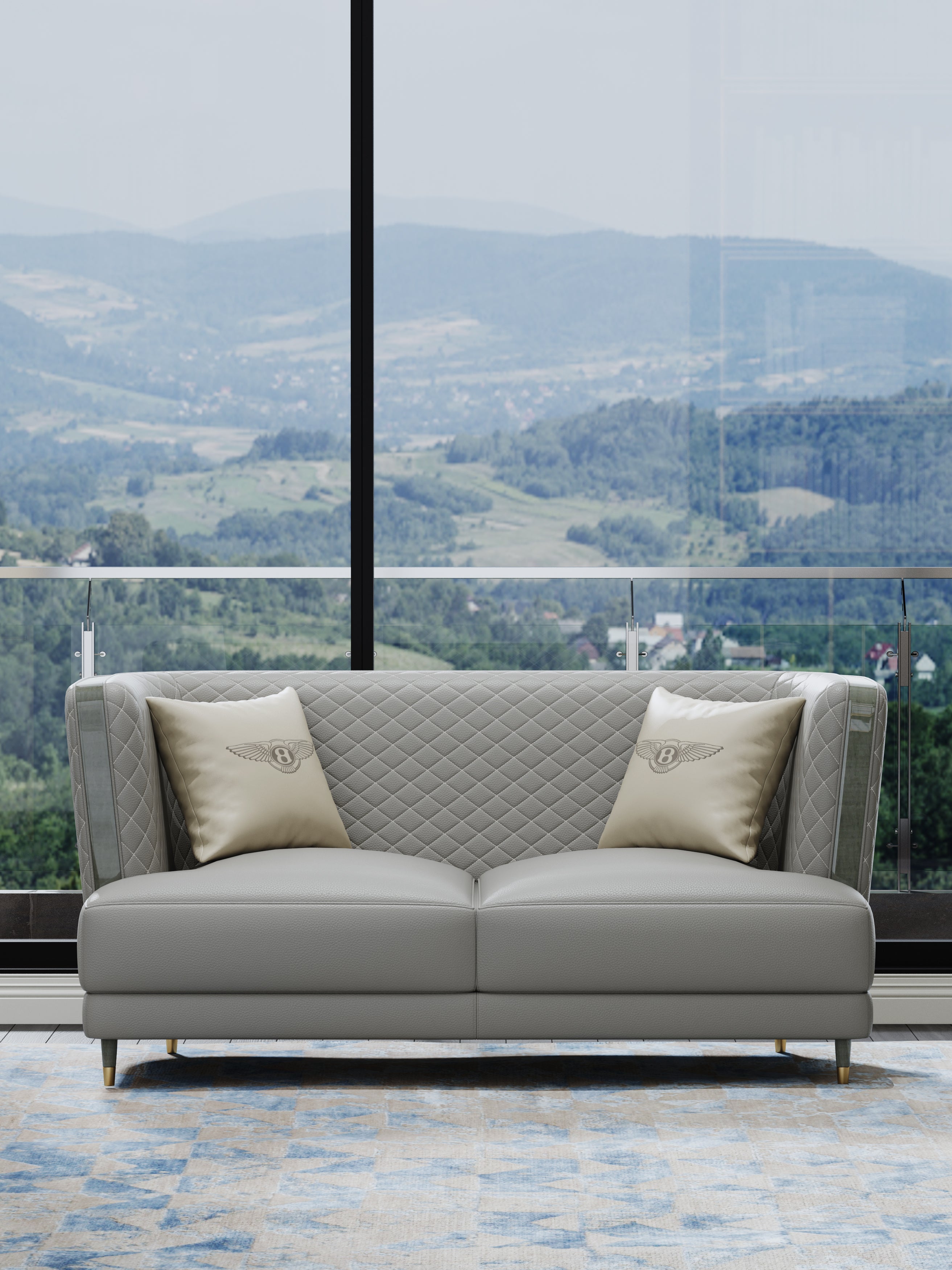 Leather Two-Seater Sofa