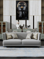 Leather Three-Seater Sofa