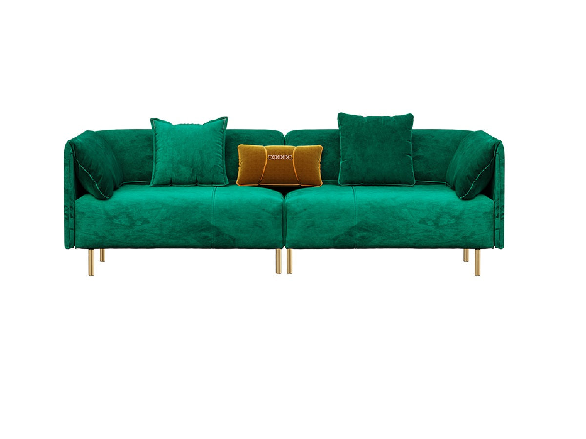 Velvet Three-Seater Sofa