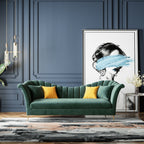 Velvet Three-Seater Sofa