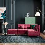 Velvet Three-Seater Sofa