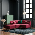 Velvet Three-Seater Sofa