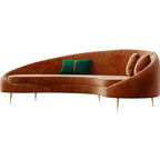 Velvet Three-Seater Sofa
