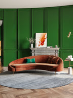 Velvet Three-Seater Sofa