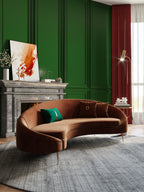 Velvet Three-Seater Sofa