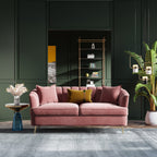 Velvet Three-Seater Sofa