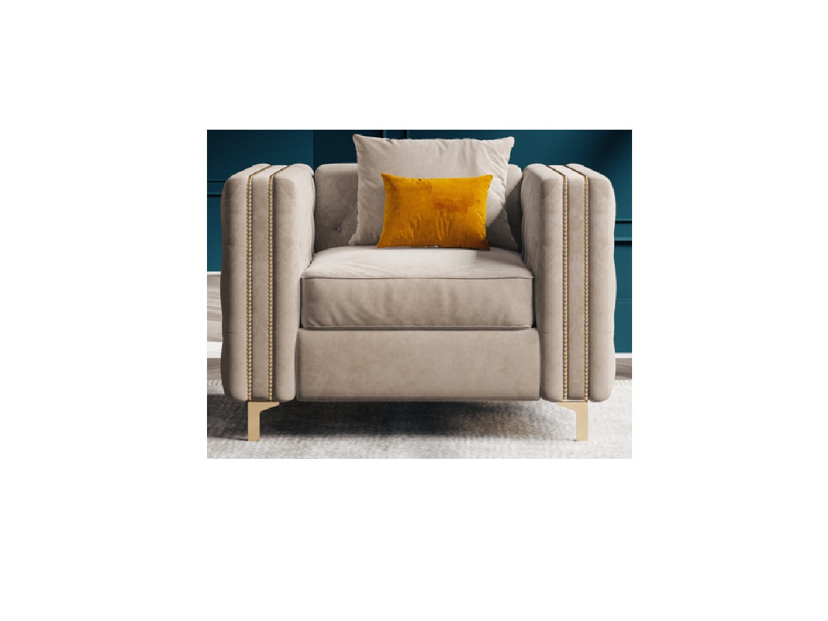 Velvet One-Seater Sofa