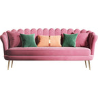 Velvet Three-Seater Sofa