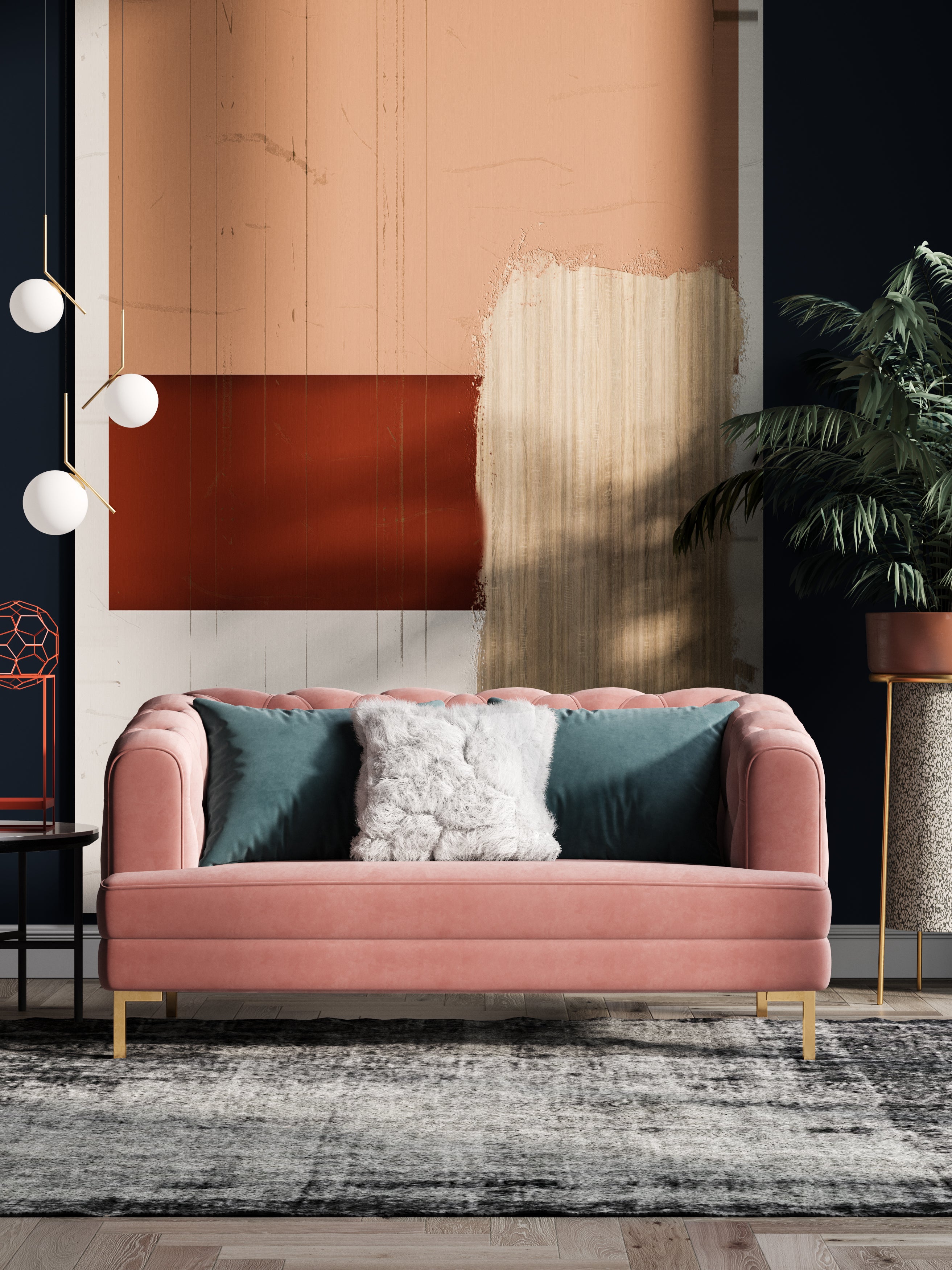Velvet One-Seater Sofa