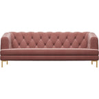 Velvet Three-Seater Sofa