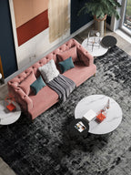 Velvet Three-Seater Sofa