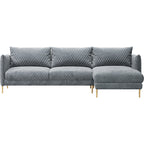 Velvet Three-Seater Sofa