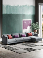 Velvet Three-Seater Sofa