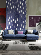 Velvet Three-Seater Sofa