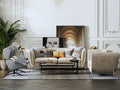 Fabric-Upholstered Three-Seater Sofa