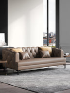 Microfiber Leather Three-Seater Sofa