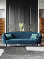 Velvet Three-Seater Sofa