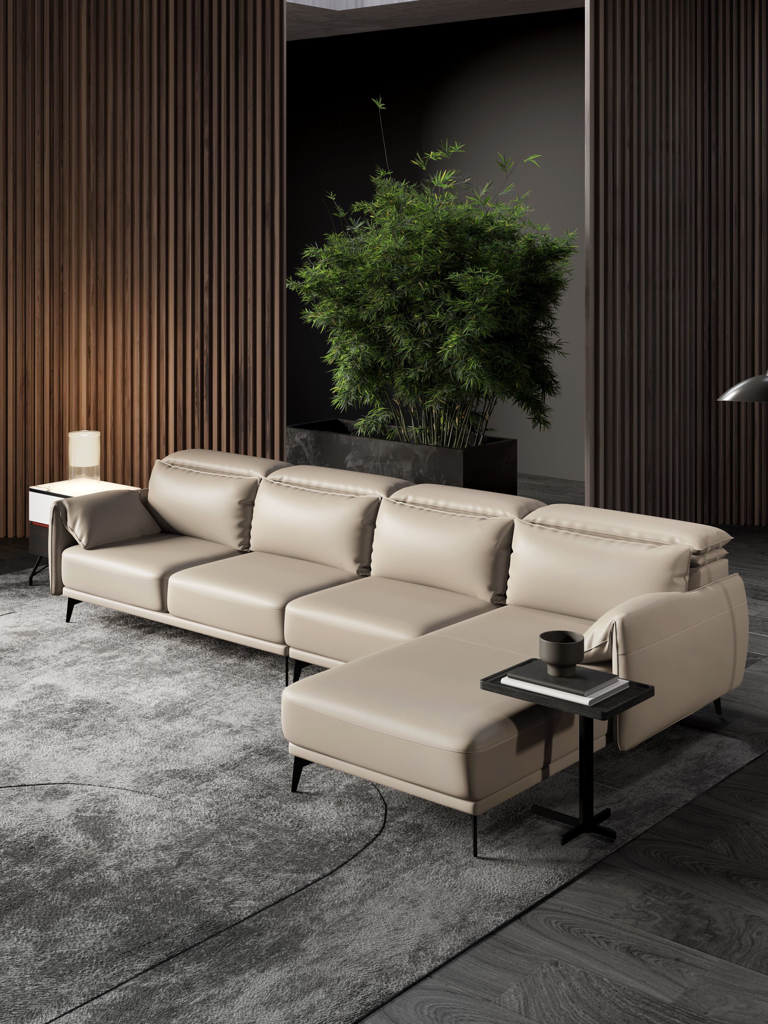 Leather Four-Seater Sofa