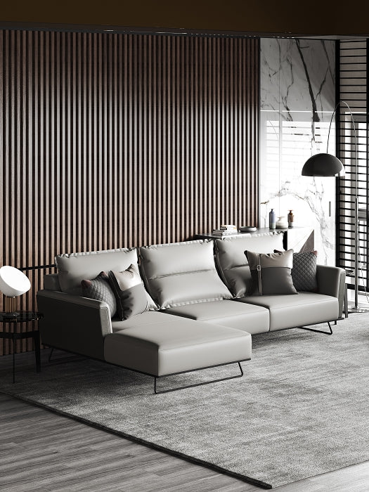 Leather Three-Seater Sofa