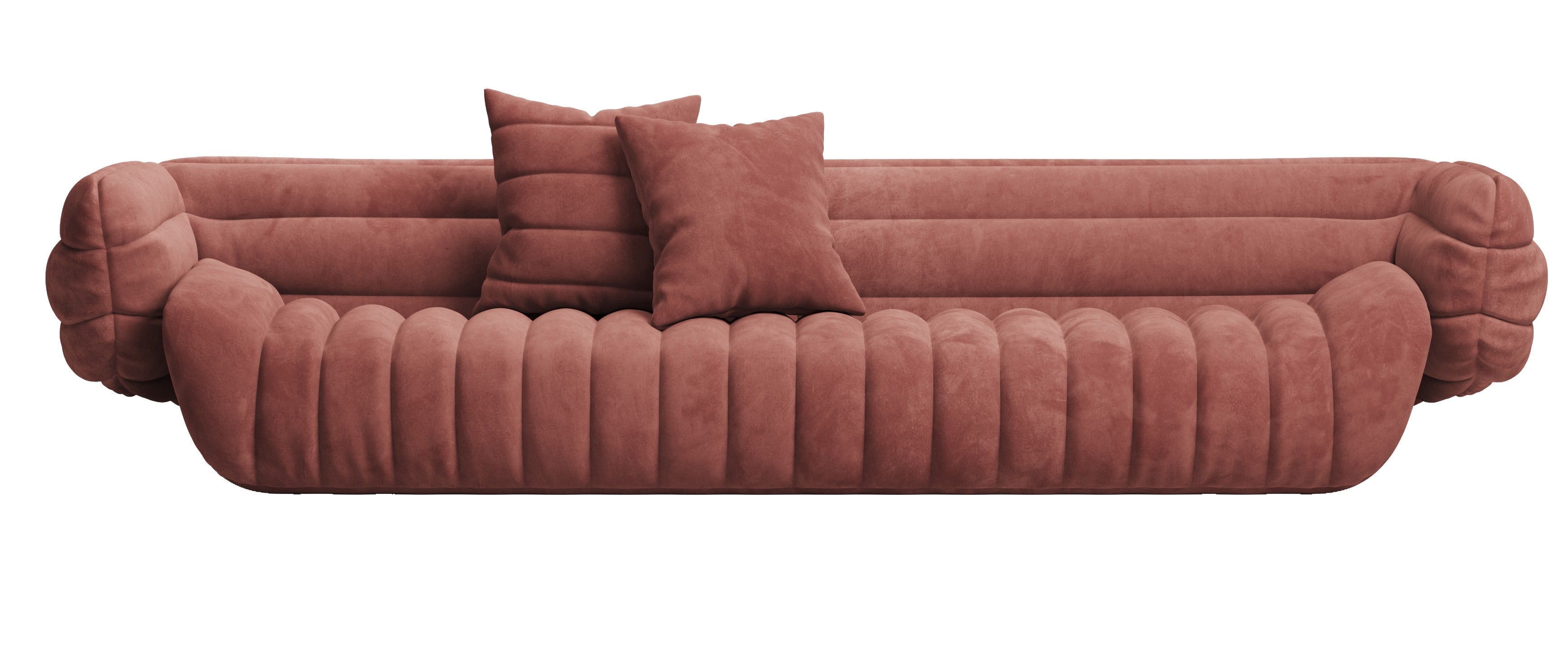Velvet Three-Seater Sofa