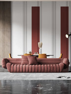 Velvet Three-Seater Sofa