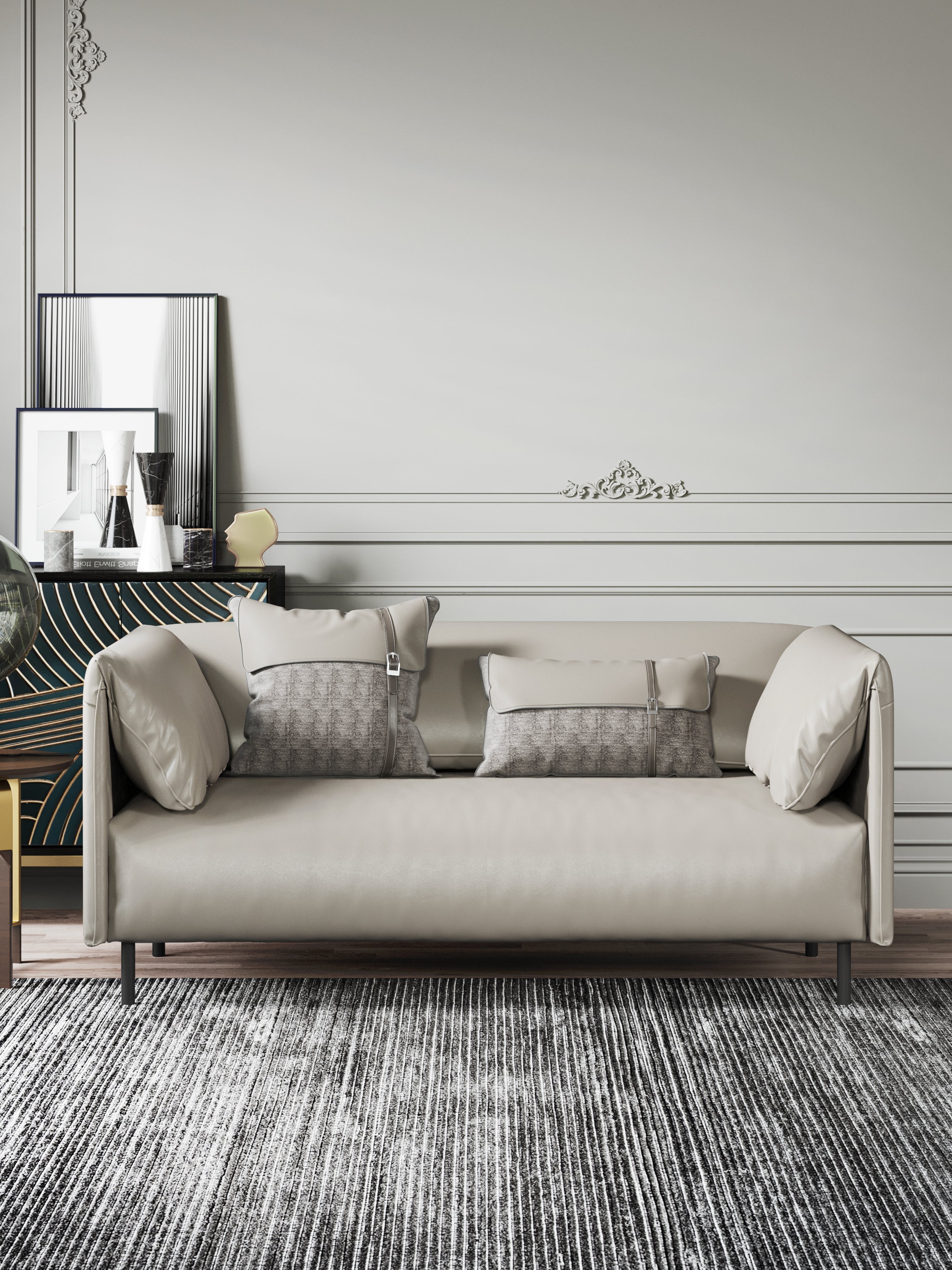 Microfiber Leather Two-Seater Sofa