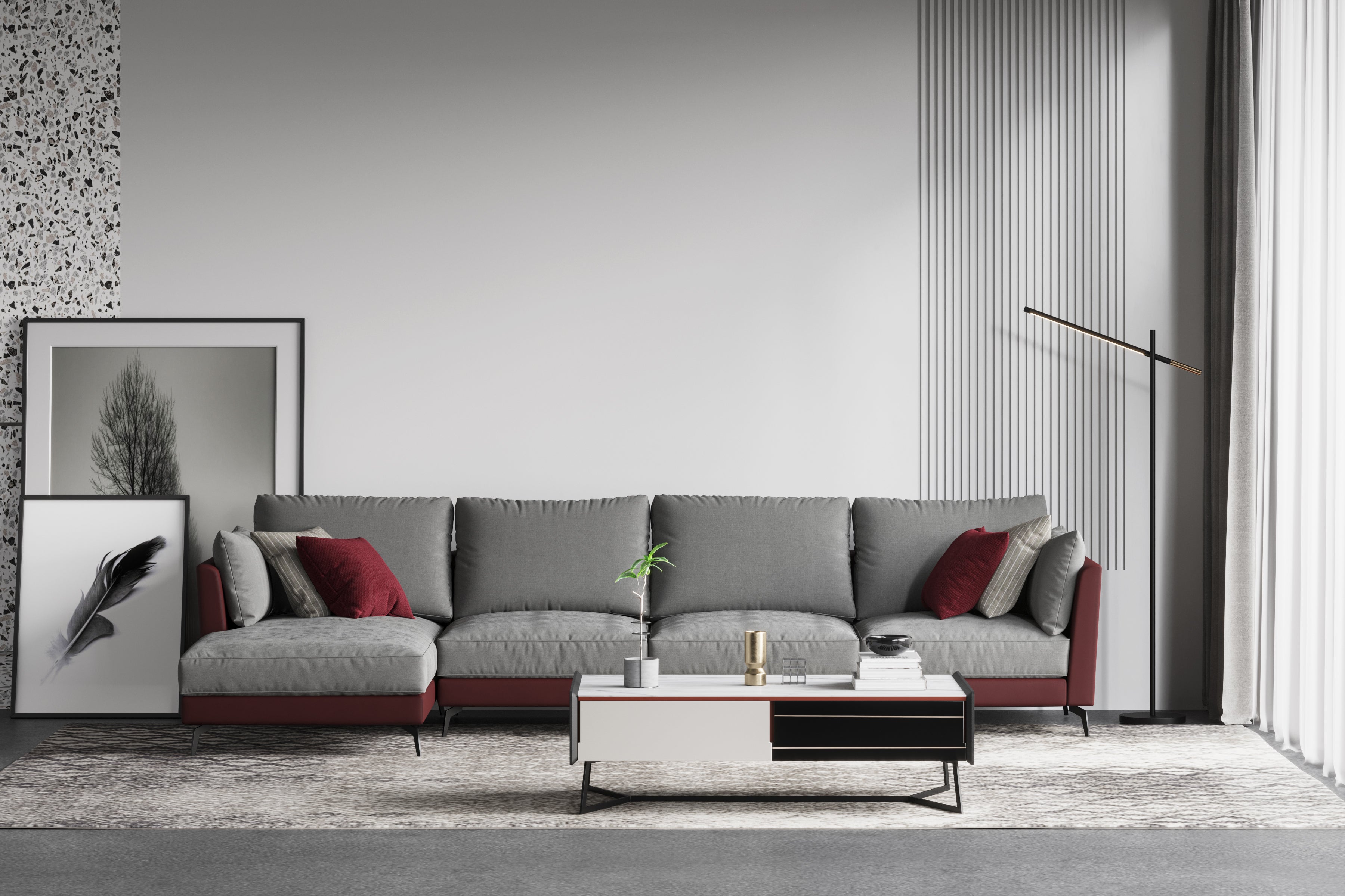 Leather Four-Seater Sofa