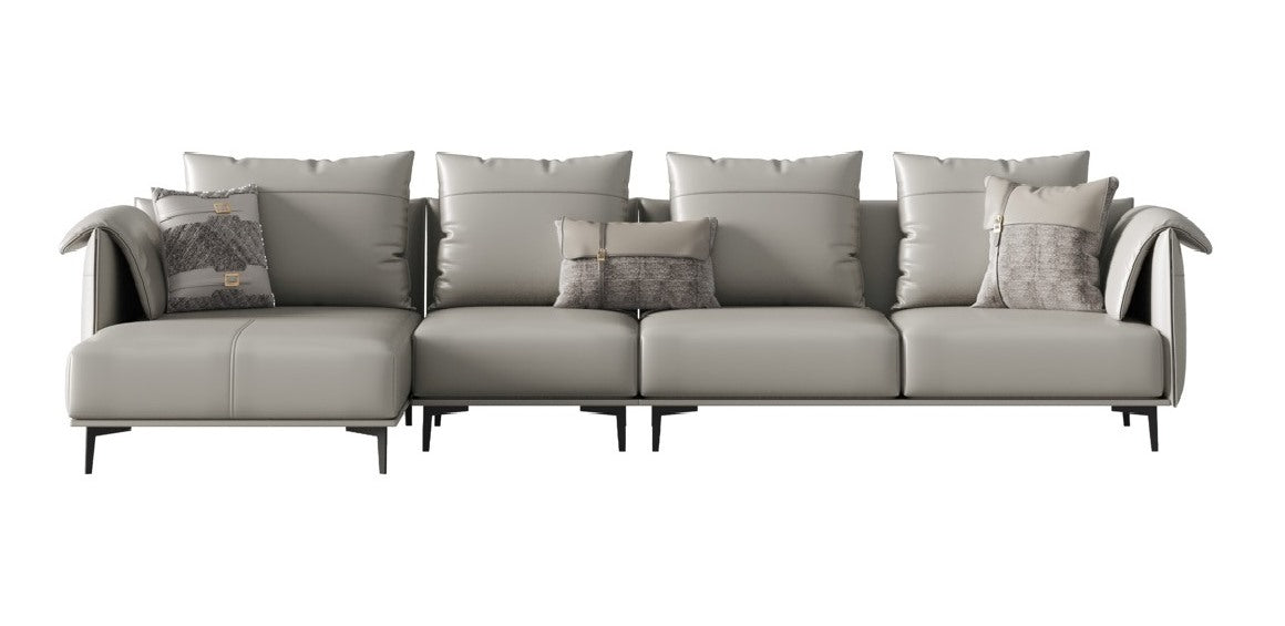 Leather Four-Seater Sectional Sofa