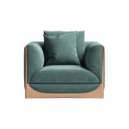 Velvet and Rose Gold Three-Piece Living Room Set