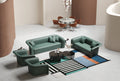 Black Steel and Half-Leather Four-Piece Living Room Set