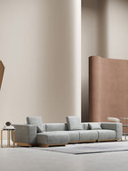 Champagne Gold Velvet One- and Three-Seater Sofa Set with Lounger