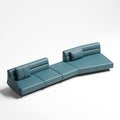 Champagne Gold Velvet Three-Seater Sofa Set with Lounger and Ottoman