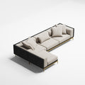 Brushed Gold Velvet One- and Three-Seater Sofa Set