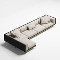 Brushed Gold Velvet Four-Seater Sofa With Sectional Sofa