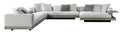 Four-Seater Sofa with Lounger and Saddle-Leather Accents