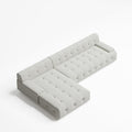 3D Knitted Fabric Three-Seater Sofa With Lounger