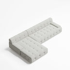 3D Knitted Fabric Three-Seater Sofa With Lounger