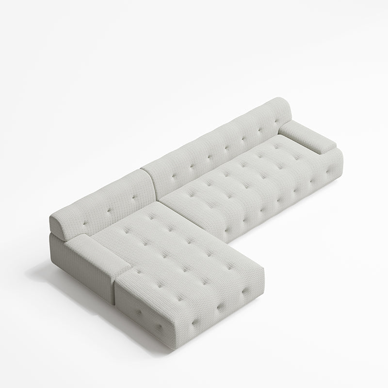 3D Knitted Fabric Three-Seater Sofa With Lounger