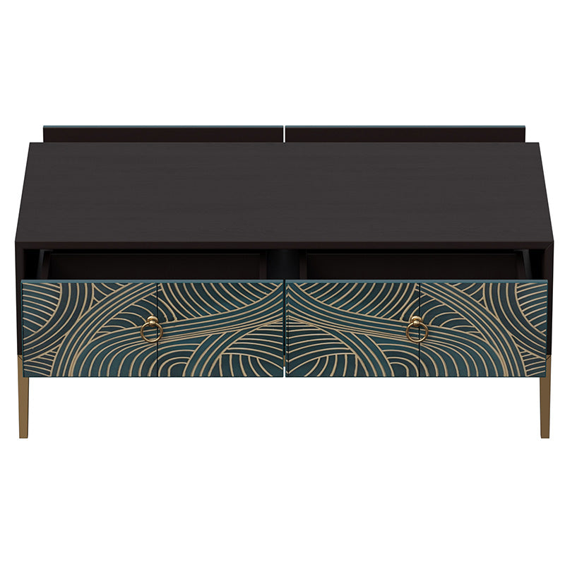 High-Gloss Walnut-Veneer Coffee Table