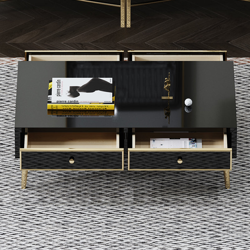 High-Gloss Coffee Table with Stainless Steel Hardware
