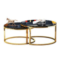 Marble Coffee Table with Stainless Steel Accents