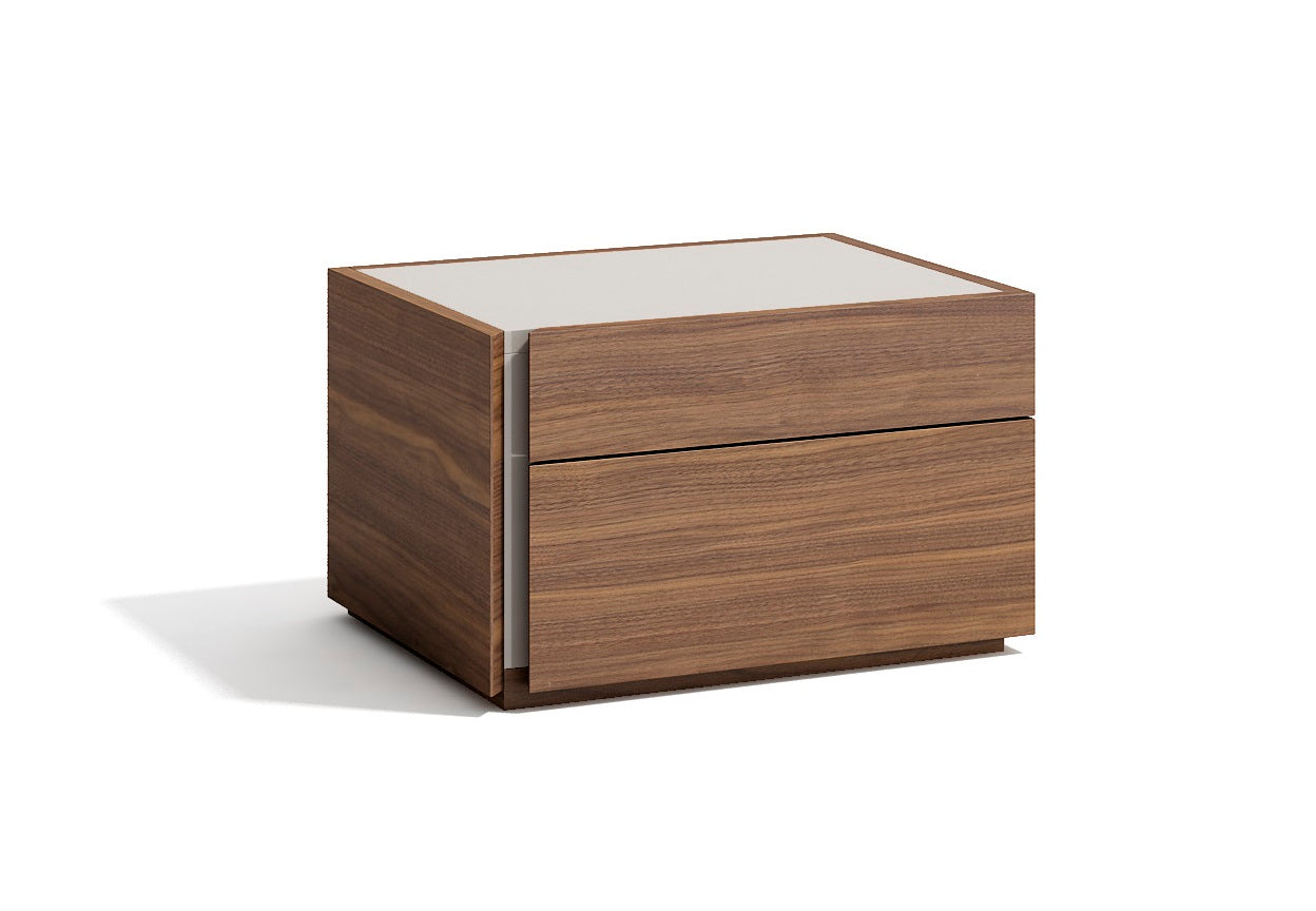 Faro Left Facing Nightstand in Walnut