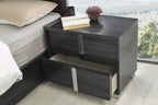 Giulia Left-Facing Nightstand in Glossy Grey